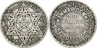 Morocco 200 Francs Mohammed V, Paris, Silver, KM:53 -
