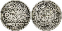 Morocco 200 Francs Mohammed V, Paris, Silver, KM:53 -
