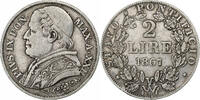 Italian States 2 Lire Coin, ITALIAN STATES, PAPAL STATES, Pius IX, Rome -