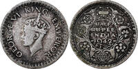 British India 1/2 Rupee George VI, Silver, KM:552 -