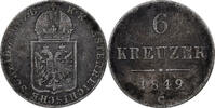 Austria 6 Kreuzer Franz Joseph I, Prague, Silver, KM:2200 -