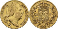 France 20 Francs Louis XVIII, Lille, Gold, Gadoury:1028, Le -