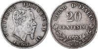 Italy 20 Centesimi Vittorio Emanuele II, Milan, Silver -