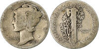 United States Dime Coin, Mercury Dime, U.S. Mint, Philadelphia -