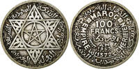 Morocco 100 Francs MOROCCO, Paris, KM #52, Silver, 4.01 -