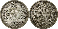 Morocco 100 Francs MOROCCO, Paris, KM #52, Silver, 4.01 -