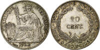 French Indochina 20 Cents Coin, Paris, Silver, Lecompte:222 -
