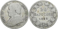 Italian States 20 Baiocchi ITALIAN STATES, PAPAL STATES, Pius IX, Rome, Silver -