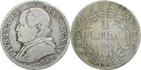 Italian States Lira ITALIAN STATES, 1 Lira, Roma, KM #1378, Silver, 4.90 -