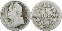 Italian States Lira ITALIAN STATES, PAPAL STATES, Pius IX, Rome, Silver -