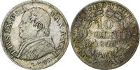 Papal States 10 Soldi Pius IX, Rome, Silver, KM:1386.1 -