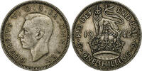 Great Britain Shilling George VI, Silver, KM:853 -