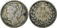 Netherlands 25 Cents Coin, Wilhelmina I, Utrecht, Silver -