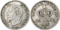 France 20 Centimes Napoleon III, Paris, Silver, KM:808.1 -