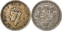 British India 1/4 Rupee Coin, INDIA-BRITISH, George VI, Bombay, Silver -