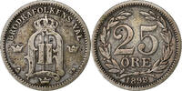 Sweden 25 Öre Oscar II, Silver, KM:739 -