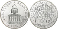 France 100 Francs Coin, Panthéon, Paris, Silver, KM:951.1 -