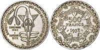 West African States 500 Francs Silver, AU(55-58), KM:7 -