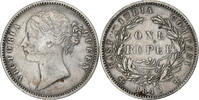 British India Rupee INDIA-BRITISH, Victoria, Calcutta, Silver, KM:457.1 -