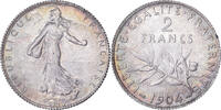 France 2 Francs Coin, Semeuse, Paris, Silver, Gadoury:532 -