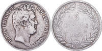 France 5 Francs Louis-Philippe, Paris, Sans le I, Silver -