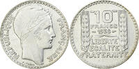 10 Francs 1938 Paris Frankreich Münze, Paris, VZ+, Silber, KM:878, Gadoury:801 VZ+