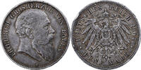 German States 5 Mark Karlsruhe, KM #274, Silver, 38, 27.73 -