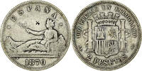 Spain 2 Pesetas Coin, Provisional Government, Madrid, Silver -