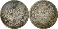 Egypt 10 Qirsh Coin, Abdul Hamid II, Misr, Silver -