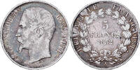 France 5 Francs 1852 A Coin, Napoléon III, Paris, Silver, KM:773.1 VF(30-35)