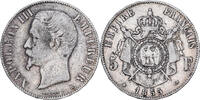 France 5 Francs Coin, Napoleon III, Strasbourg, Silver -