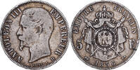 France 5 Francs Coin, Napoleon III, Lyon, Silver, KM:782.3 -