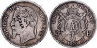 France 5 Francs Napoleon III, Paris, Contremarque SEDAN, Silver -