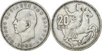 Greece 20 Drachmai Paul I, Silver, KM:85 -