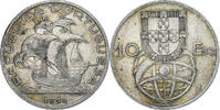 Portugal 10 Escudos Silver, KM:586 -