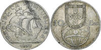 Portugal 10 Escudos Silver, KM:586 -