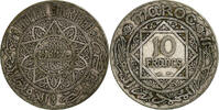 Morocco 10 Francs Mohammed V, Paris, Silver, KM:38 -