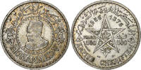 Morocco 500 Francs Mohammed V, Paris, Silver, KM:54 -