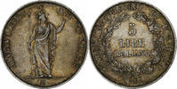 ITALIAN STATES 5 Lire LOMBARDY-VENETIA, Milan, Silver -