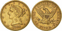 United States $5, Half Eagle Coronet Head, Philadelphia, Gold -