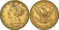 United States $5, Half Eagle Coronet Head, Philadelphia, Gold -