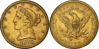 United States $5, Half Eagle Coronet Head, San Francisco, Gold -