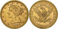 United States $5, Half Eagle Coronet Head, Philadelphia, Gold -