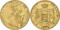 Monaco 20 Francs, Vingt Charles III, Paris, Gold, Gadoury:MC -