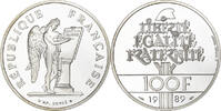 France 100 Francs Droits de l'Homme, MDP, Proof, Silver -