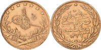 Turkey 100 Kurush Muhammad V, Qustantiniyah, Gold -