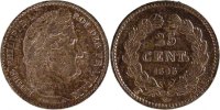 France 25 Centimes Coin, Louis-Philippe, Lille, Silver -