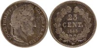 France 25 Centimes Coin, Louis-Philippe, Lille, Silver -