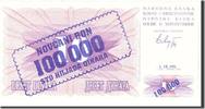 Bosnia - Herzegovina 100,000 Dinara Banknote, 1993-09-01, KM:34b -