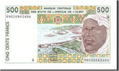 West African States 500 Francs Banknote, Undated, KM:910Sa -